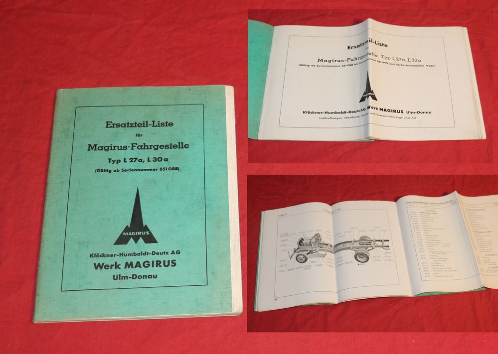 54088 Magirus L 27 a , L 30 a Ersatzteilliste