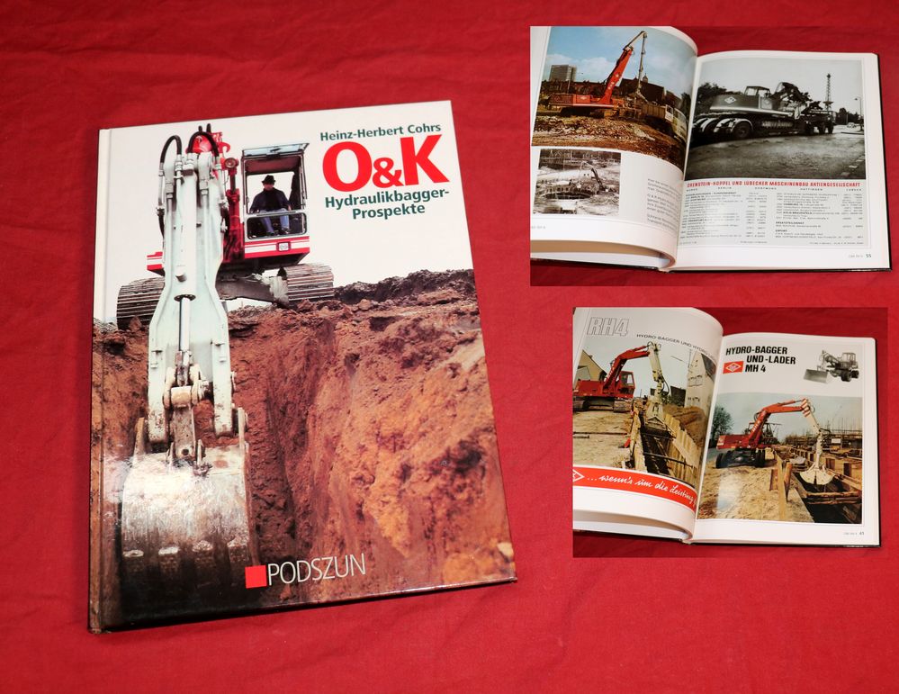 O+K Hydraulikbagger Prospekte Buch, Cohrs, Verlag Podszun