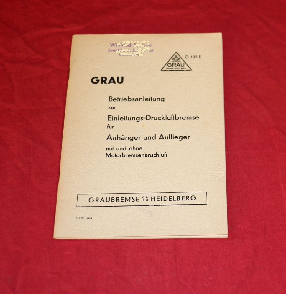 GRAU Bremse Einleitungs Druckluftbremse Anhänger Auflieger