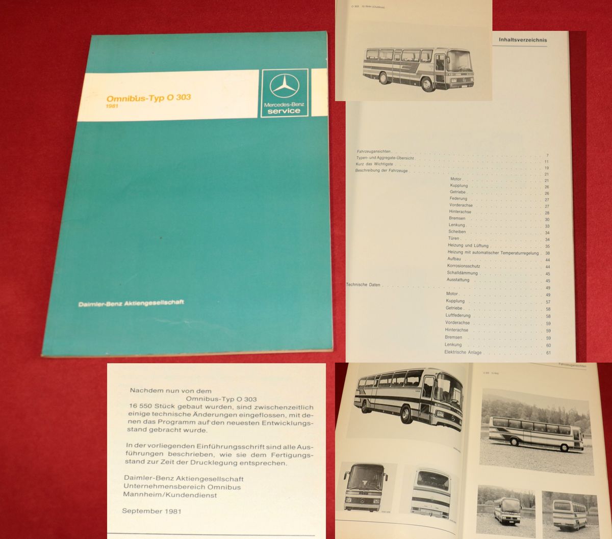 41988 Mercedes Bus O 303 Einführungsschrift für den Kundendienst 1981