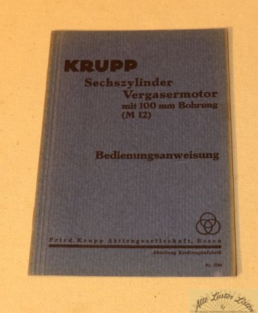32824_betriebsanleitung_sonstige_lkw_deutsche_krupp_bWVcPi36znhwqe KRUPP M 12, Sechszylinder Vergasermotor