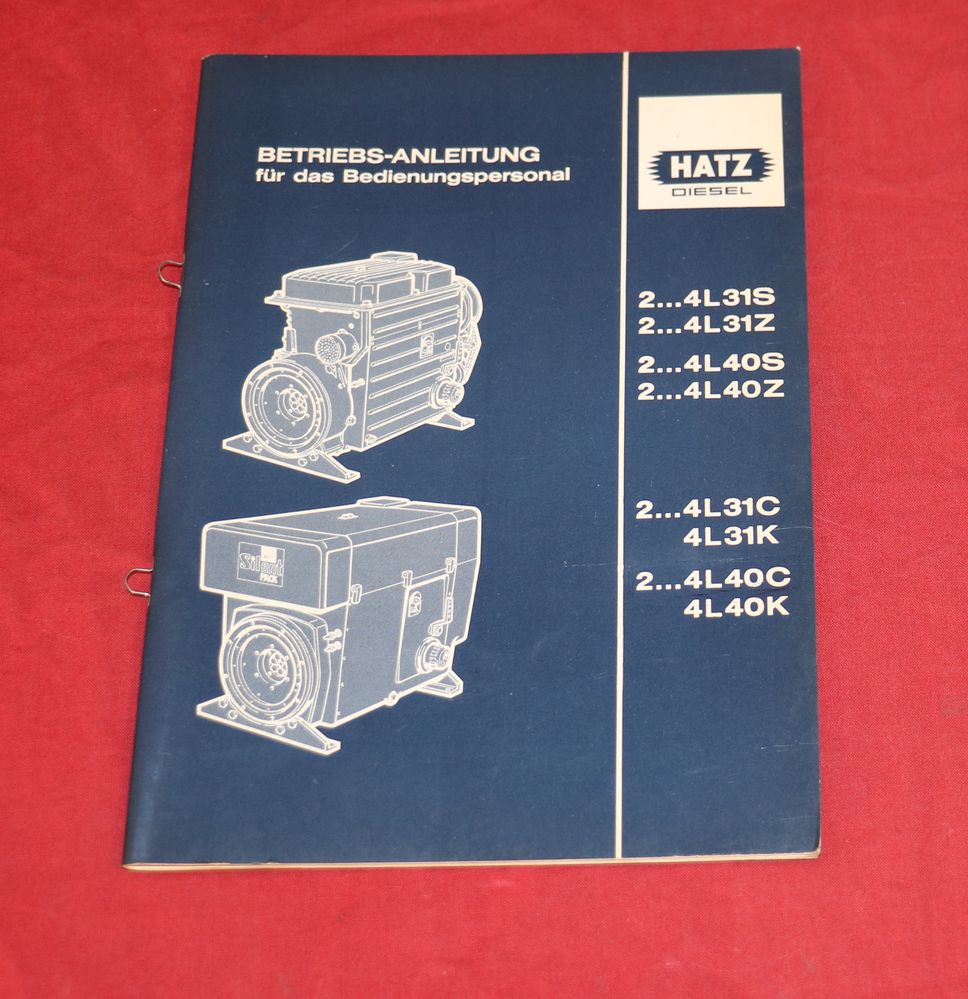 Hatz 2....4 L 31, 40 S, Z, C, K Motor Betriebsanleitung