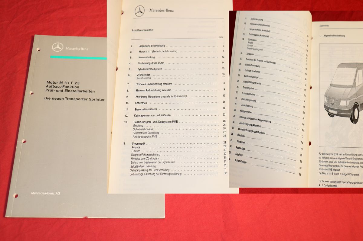 Mercedes Motor M 111 E 23 im Sprinter, Service Schrift