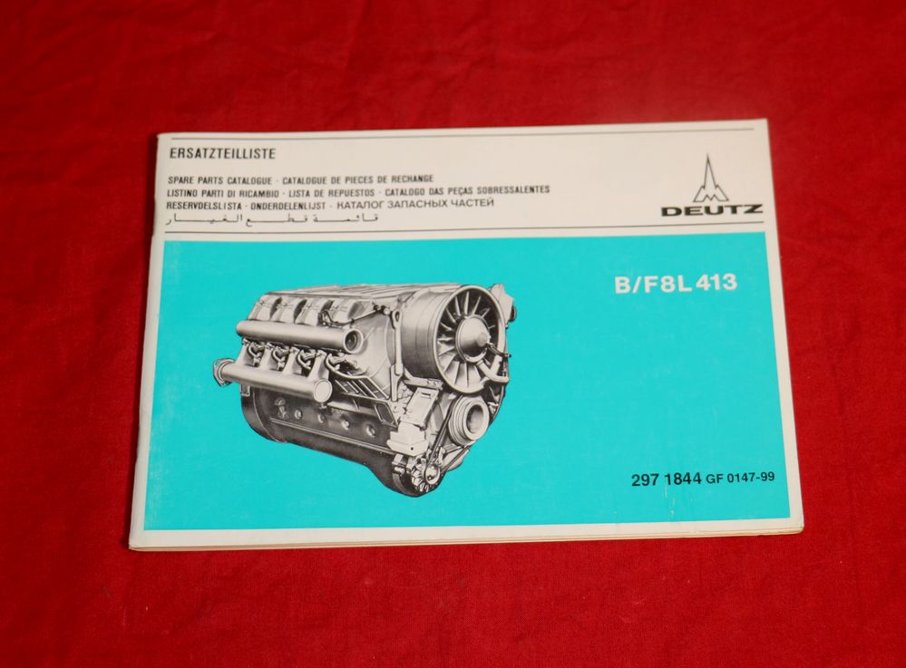 Deutz Motor B/ F 8 L 413 Ersatzteilliste 8 Zylinder V-Motor