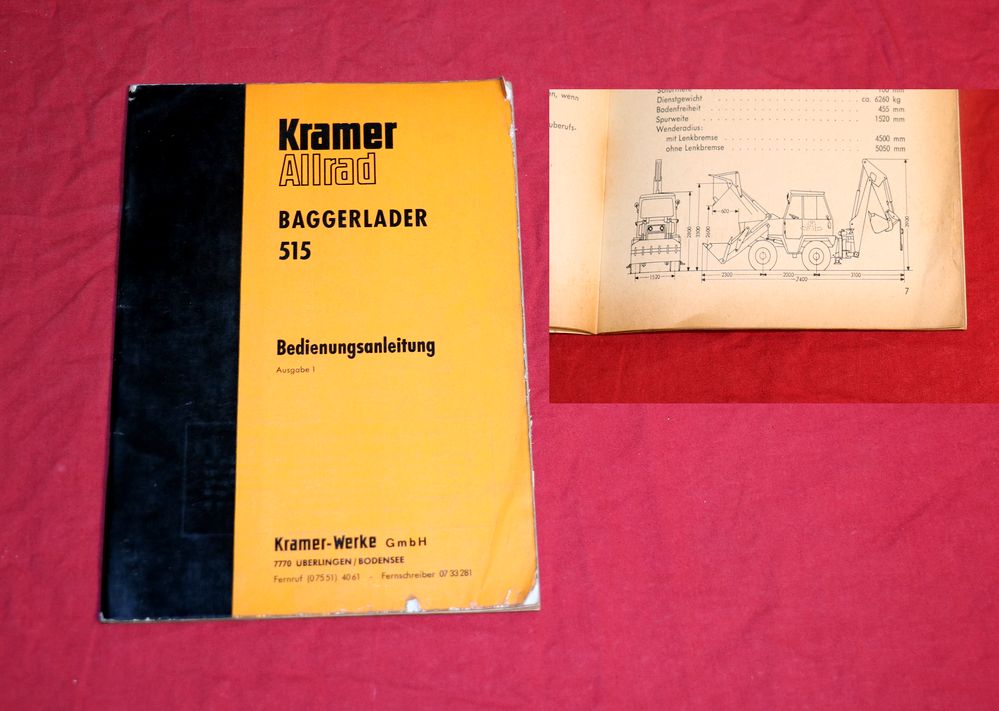 KRAMER 515 Baggerlader Bedienungsanleitung