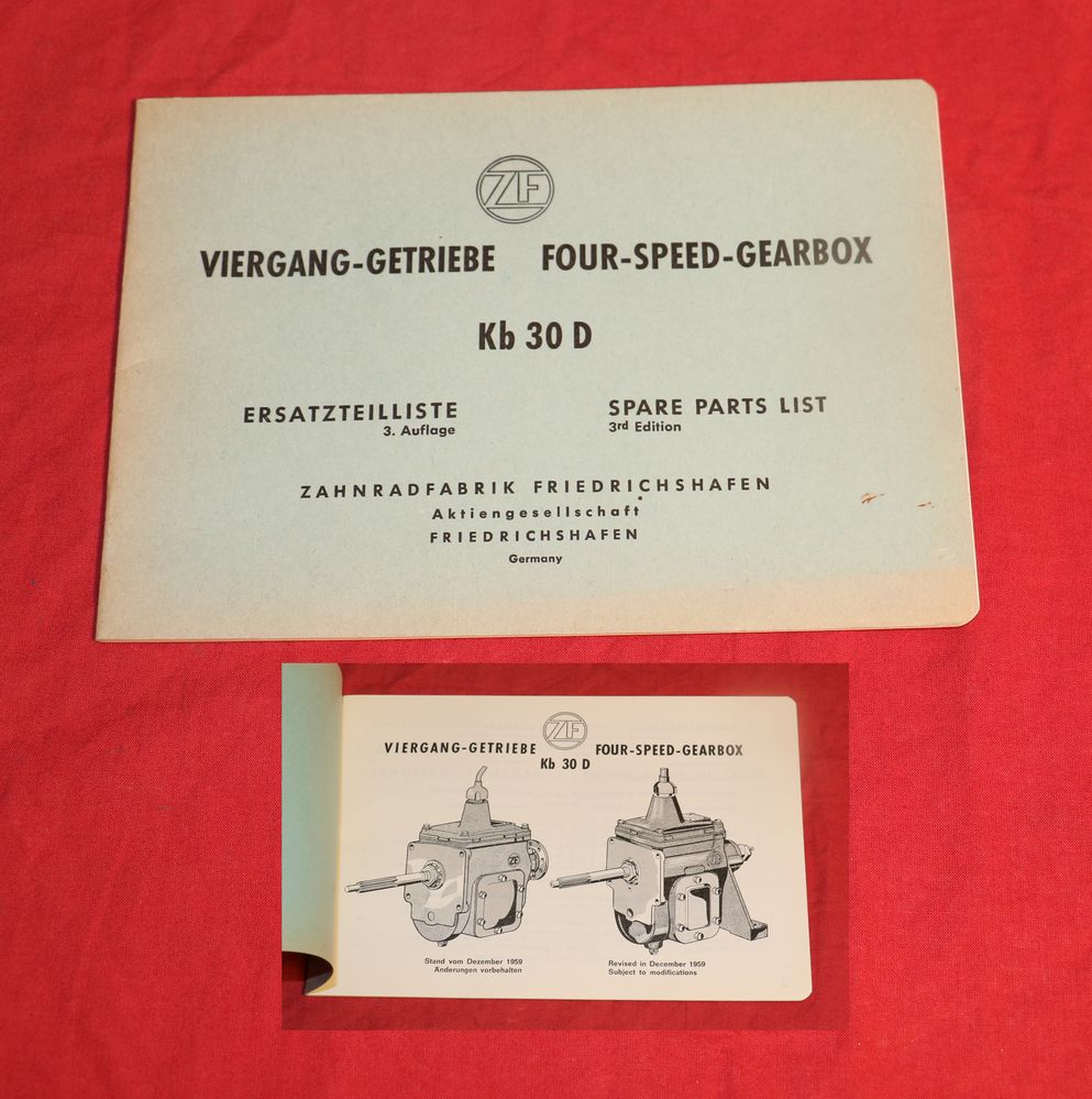 ZF Getriebe ZF Kb 30 D Getriebe Ersatzteilliste