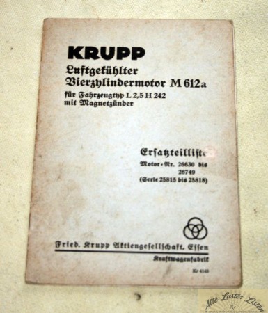 23916_ersatzteilliste_krupp_faun_krupp_bPg4vV3aa7Ajpv Luftgekühlter Motor M 612 a