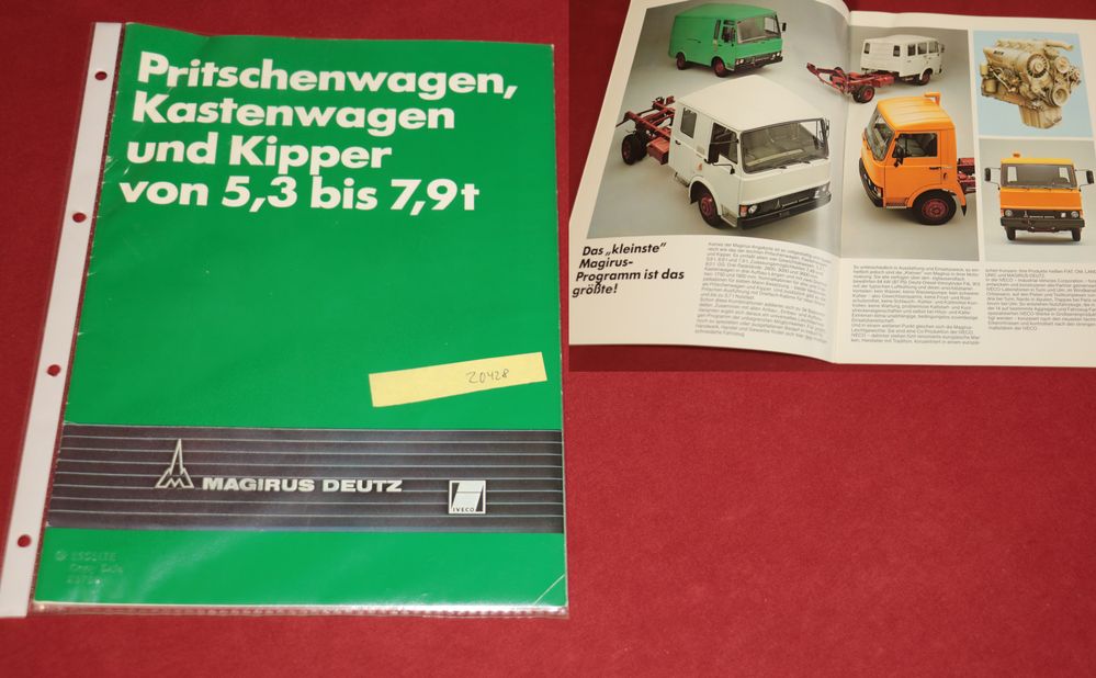 20428 Fiat Magirus 5,3 bis 7,9 t Pritschen- , Kasten - und Kipper Fahrzeuge