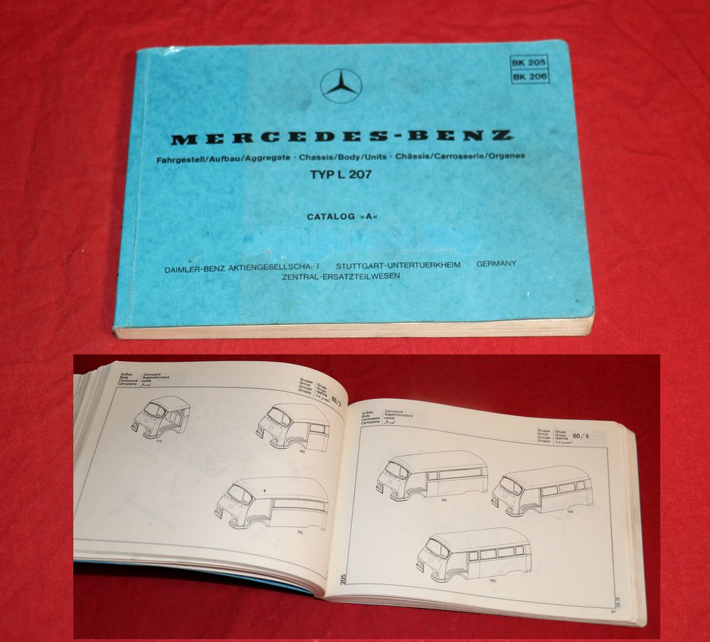 Mercedes L 207 Transporter Fahrgestell + Aufbau Ersatzteilliste