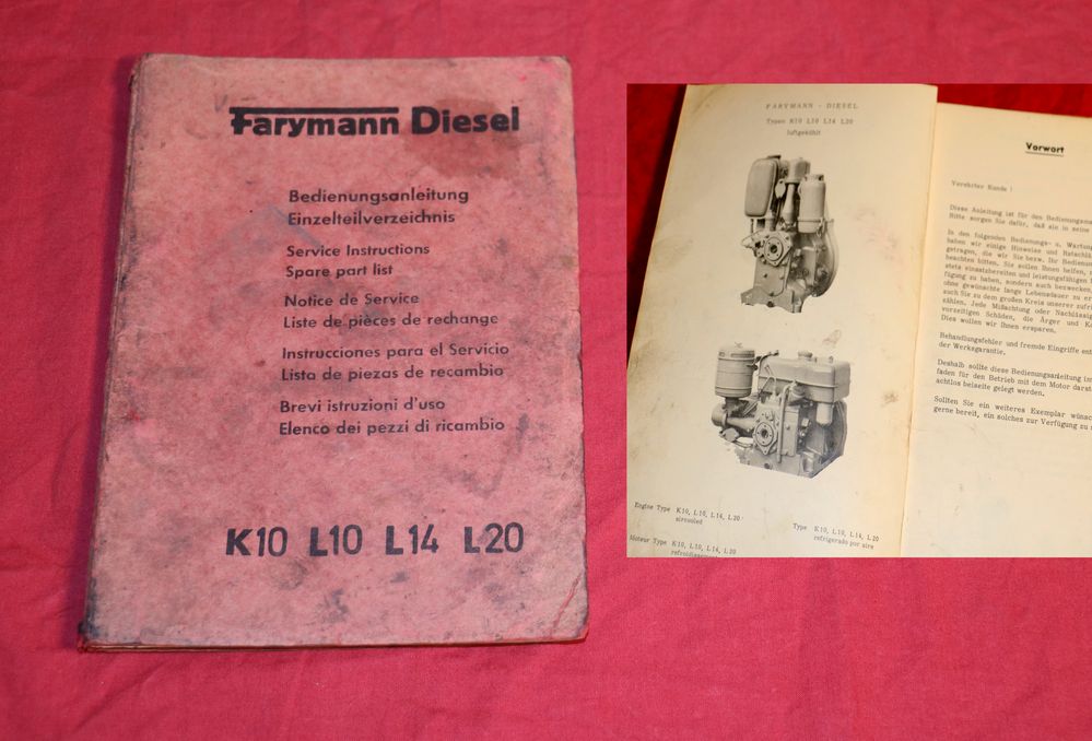 Farymann Diesel K 10, L 10, L 14, L 20 Motor
