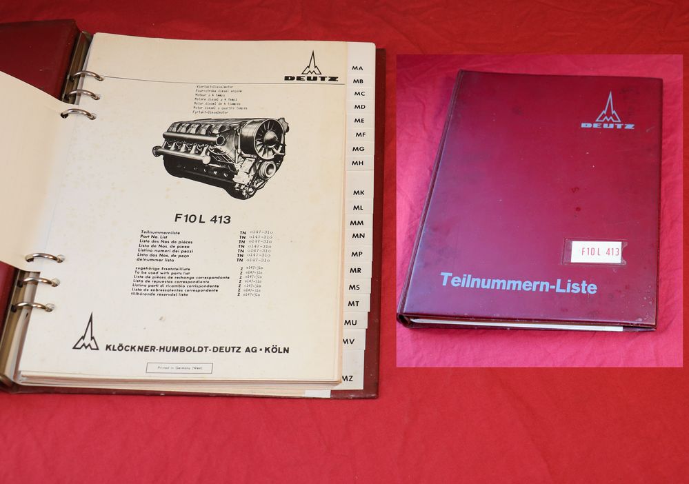 30725 Deutz F 10 L 413 Motor Teilenummernliste