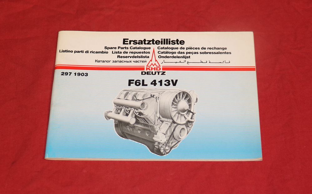 Deutz Motor F 6 L 413 V Motor Ersatzteilliste