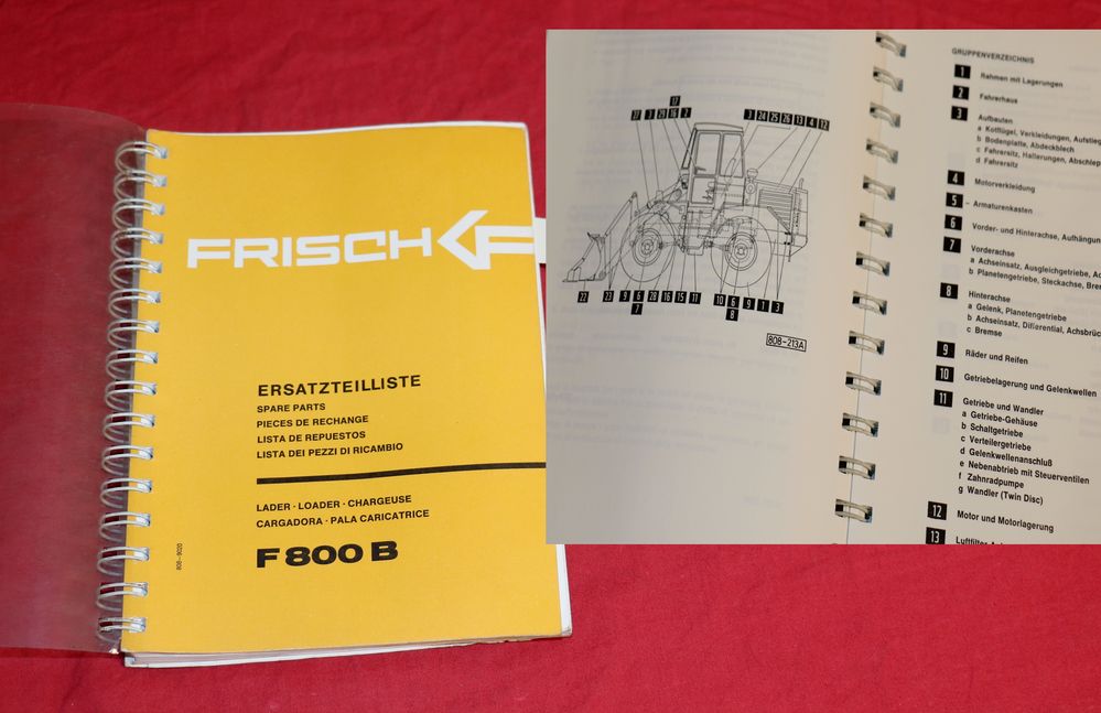 FRISCH Lader F 800 B Radlader Ersatzteilliste