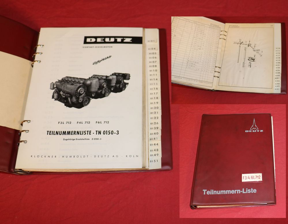 Deutz Motor F 3, 4, 6 L 712 Teilenummernliste