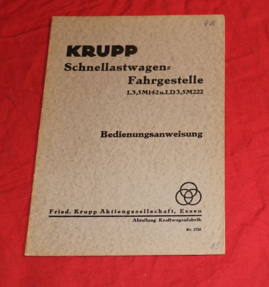 10273 KRUPP L 3,5 M 142 , LD 3,5 M 222 Lastwagen Fahrgestell