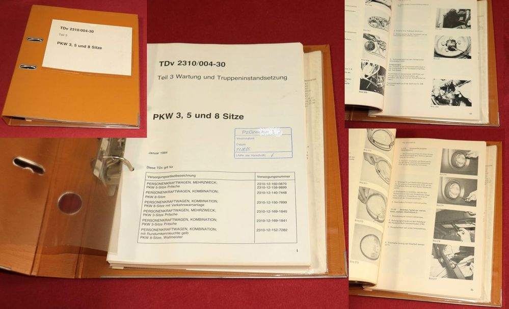 VW Bus T2 , PKW 3, 5 und 8 Sitze, Bundeswehr TDv Teil 30 VW Bus T2 , PKW 3, 5 und 8 Sitze, Bundeswehr TDv Teil 30