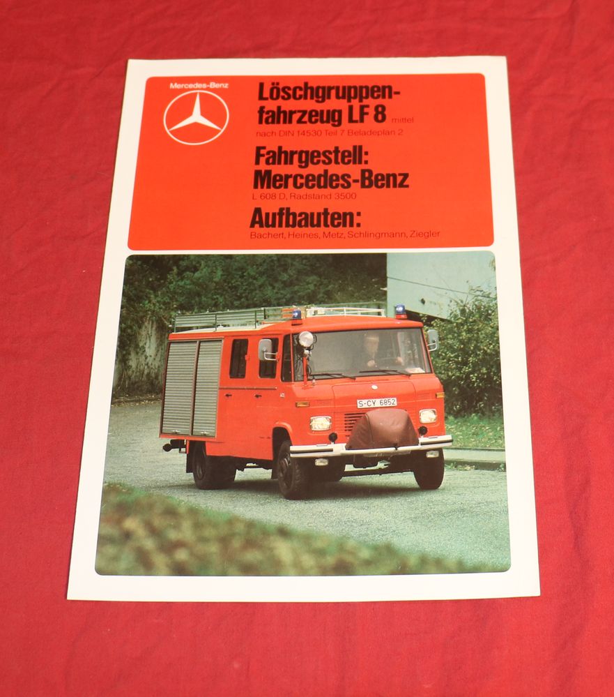 Mercedes Benz LF 8 Löschgruppenfahrzeug Prospekt Feuerwehr