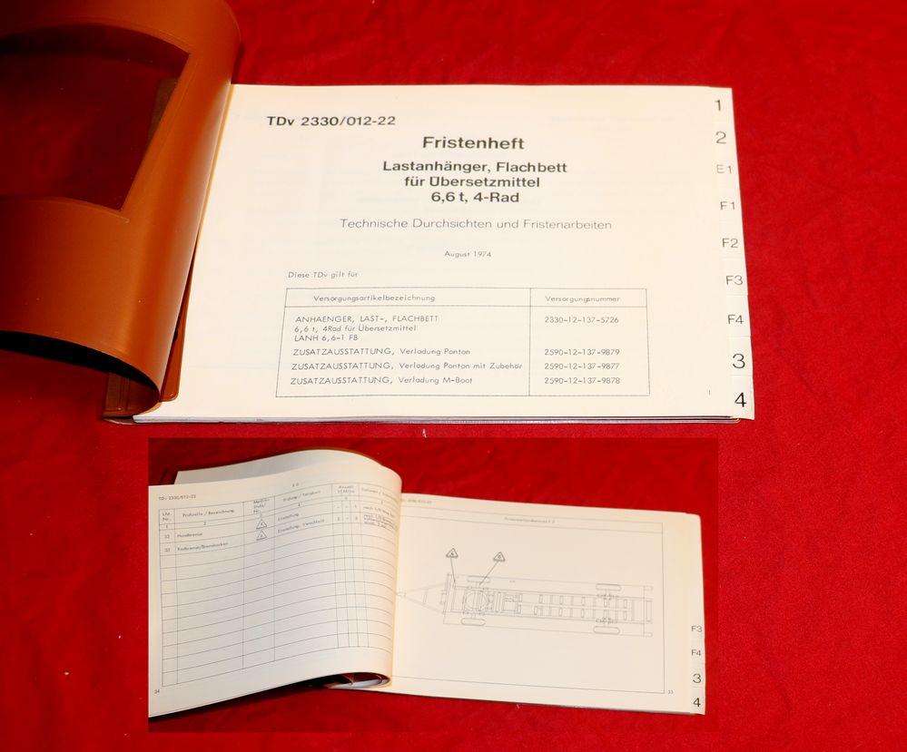 20645 TDv Fristenheft Anhänger 4- Rad 6,6 t