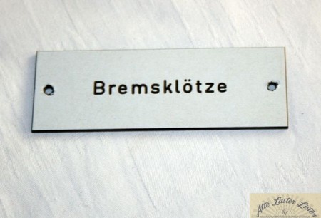 Schriftzug , Emblem   Bremsklötze