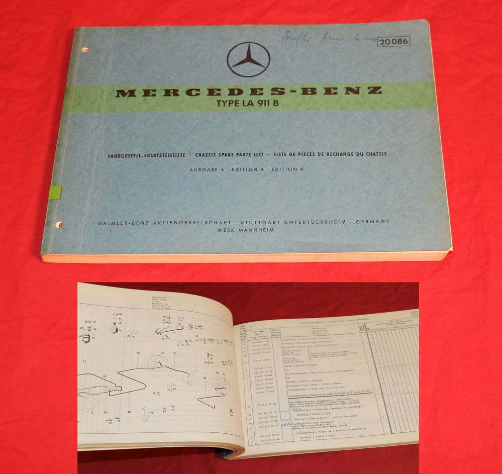 40409 Mercedes LA 911 B Kurzhauber Fahrgestell Ersatzteilliste