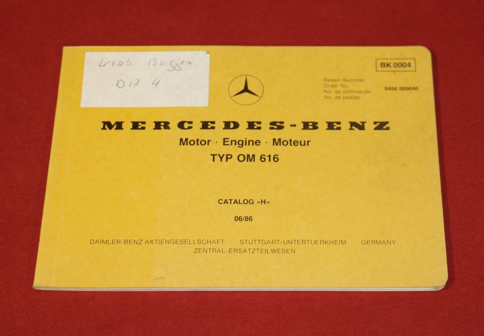43366 Mercedes Motor OM 616 Bild - Ersatzteilliste