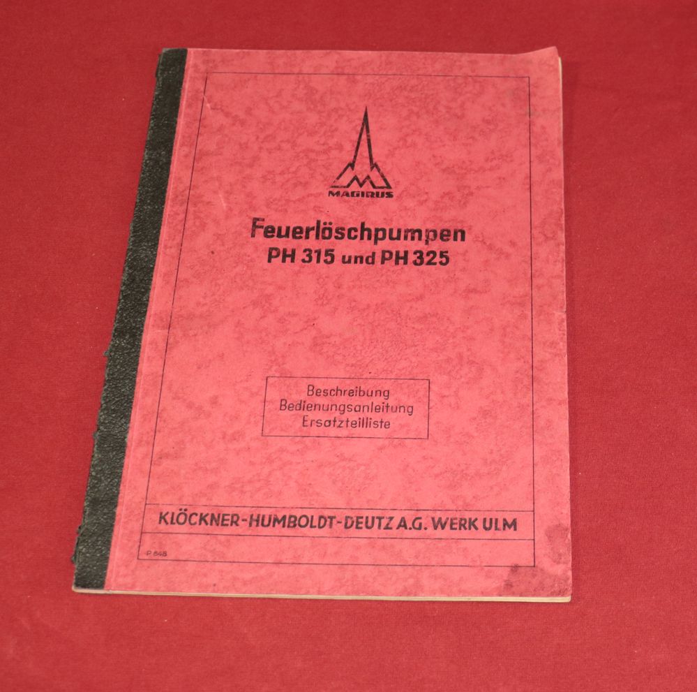50655 Magirus Kreiselpumpe PH 315 , PH 325 Feuerlöschpumpen