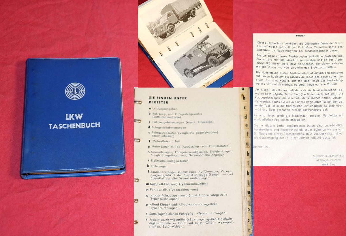 STEYR LKW Taschenbuch 1962 Daten, Tabellenbuch