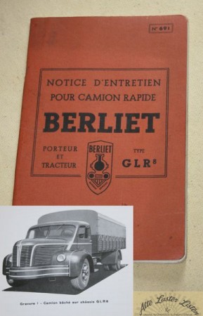 BERLIET GLR 8 , Betriebsanleitung LKW
