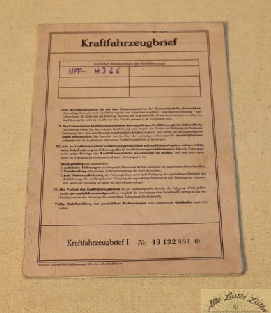 Borgward B 2000   0,75t gl        KFZ Brief