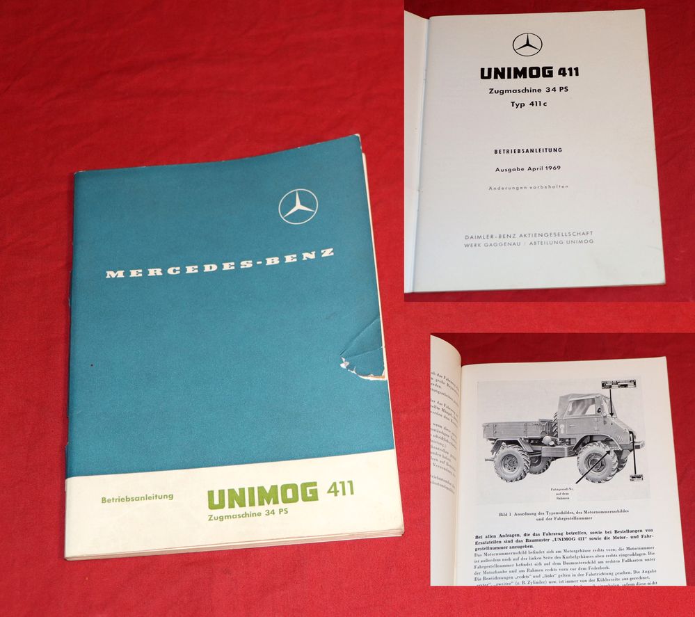 Unimog 411 c Zugmaschine 34 PS Betriebsanleitung