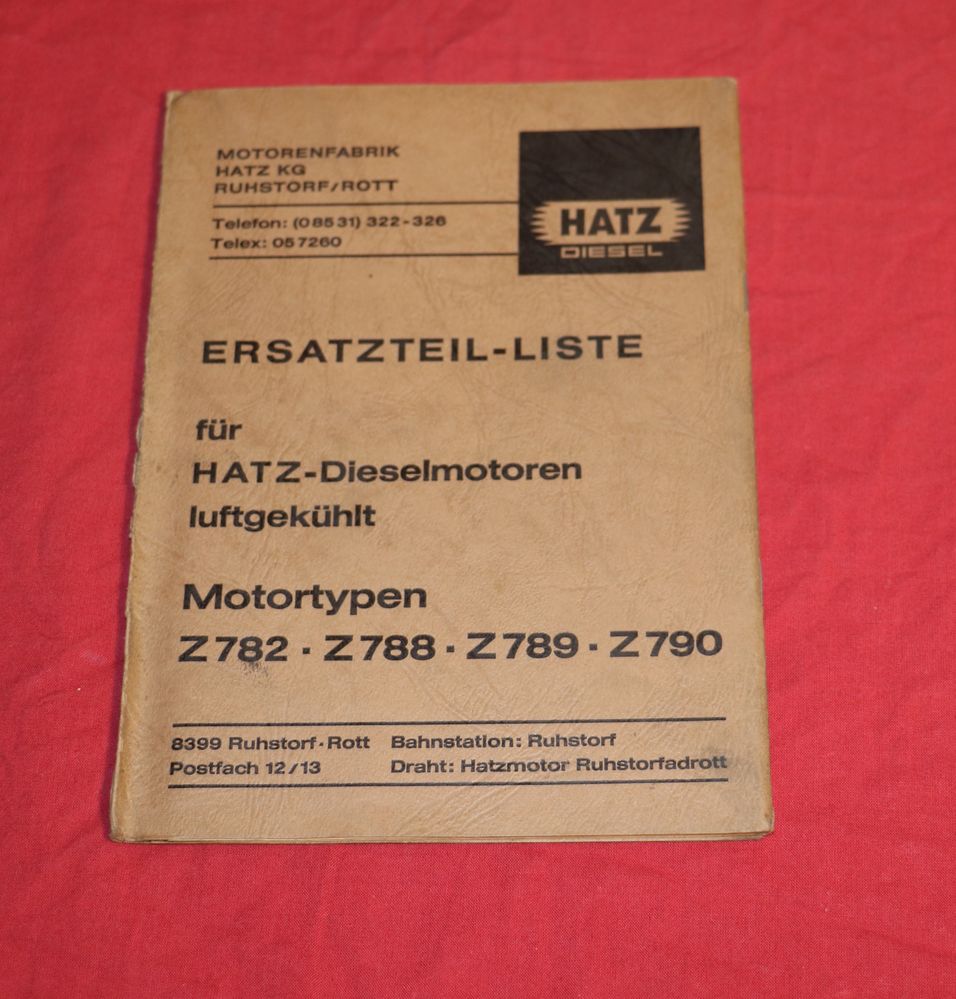 Hatz Z 782, Z 788, Z 789, Z 790 Ersatzteiliste