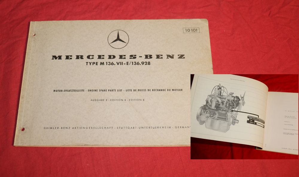 Mercedes M 136 .VII-E Ersatzteilliste Benzin Motor