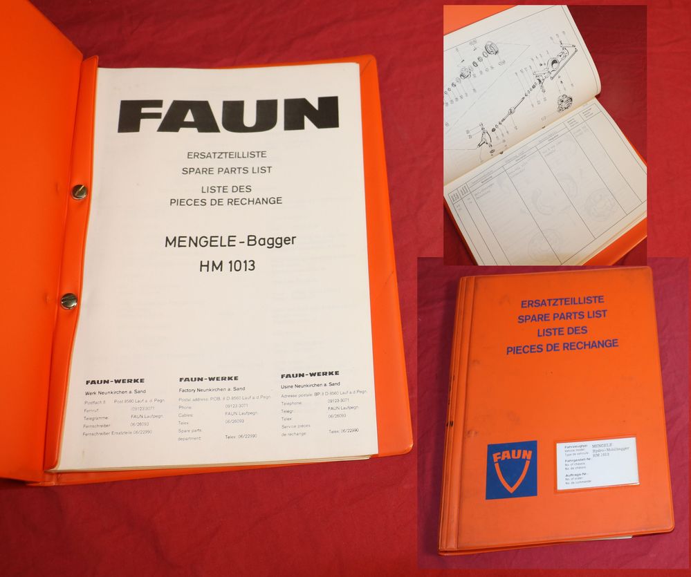 FAUN Mengele HM 1013 Hydro Mobil Bagger Ersatzteilliste