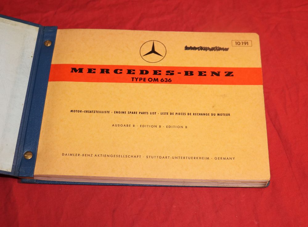 Mercedes Motor OM 636 Dieselmotor Ersatzteilliste