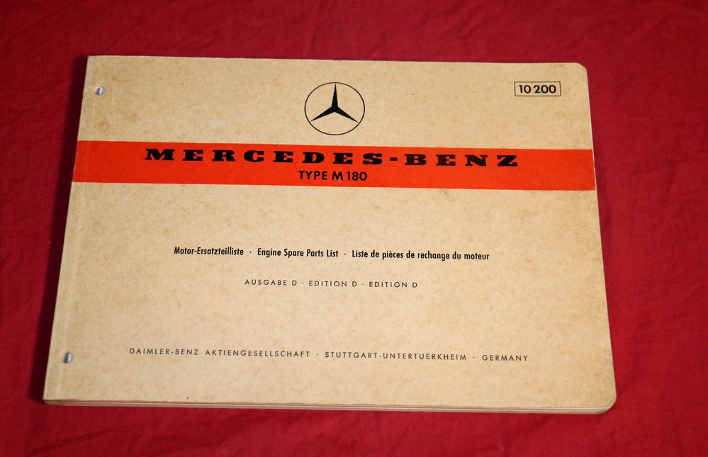Mercedes Benzin Motor M 180 Ersatzteilliste