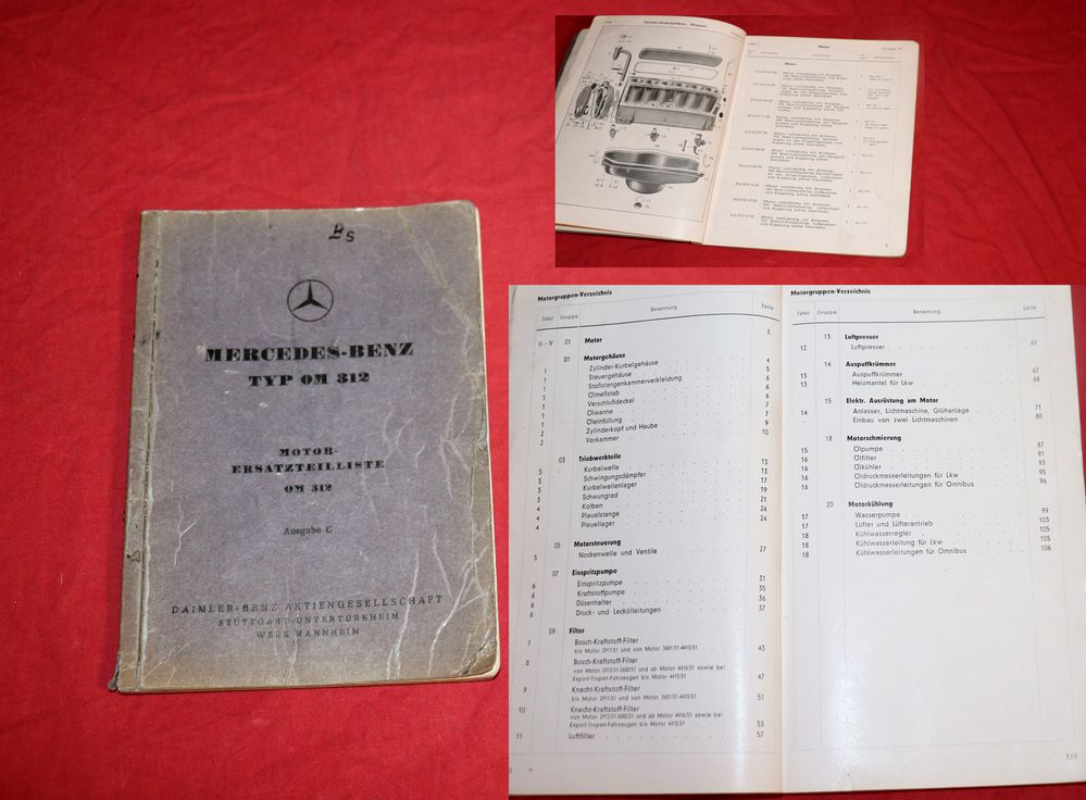Mercedes Motor OM 312 Ersatzteilliste