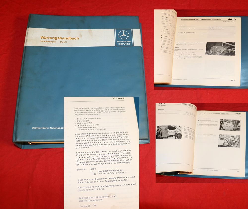 Wartungshandbuch Geländewagen Mercedes 240 GD, 300 GD , 230 G, GE , 280 GE