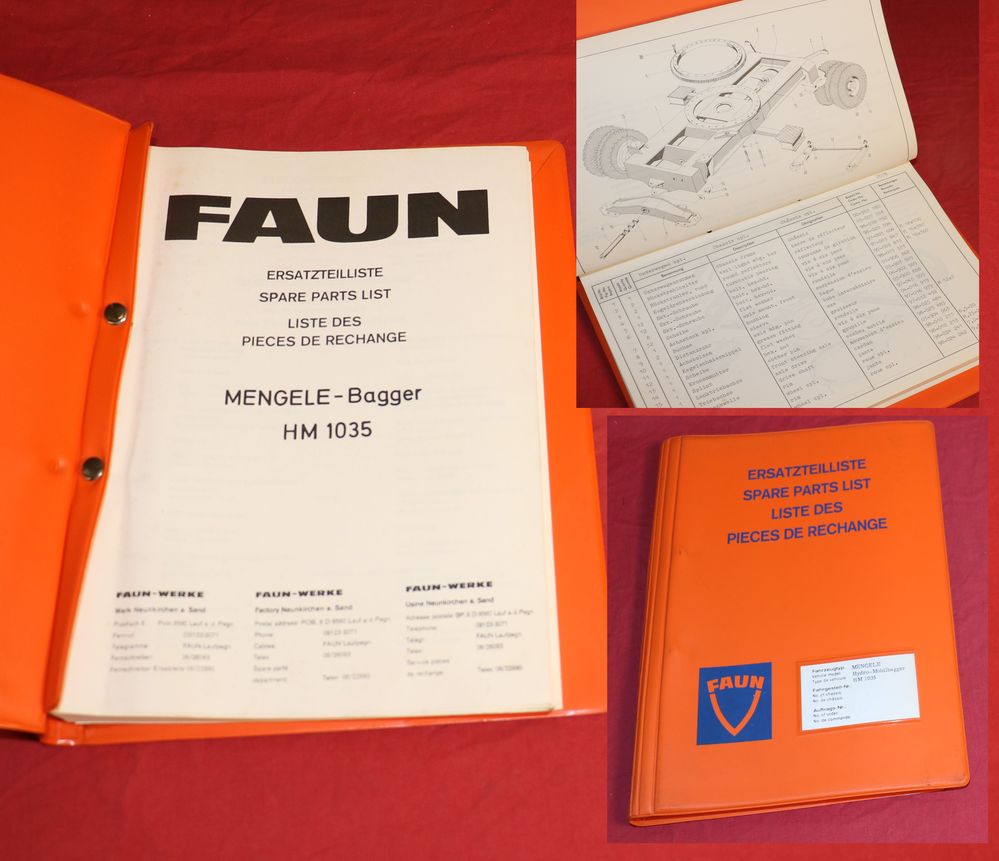 FAUN Mengele HM 1035 Hydro Mobil Bagger Ersatzteilliste