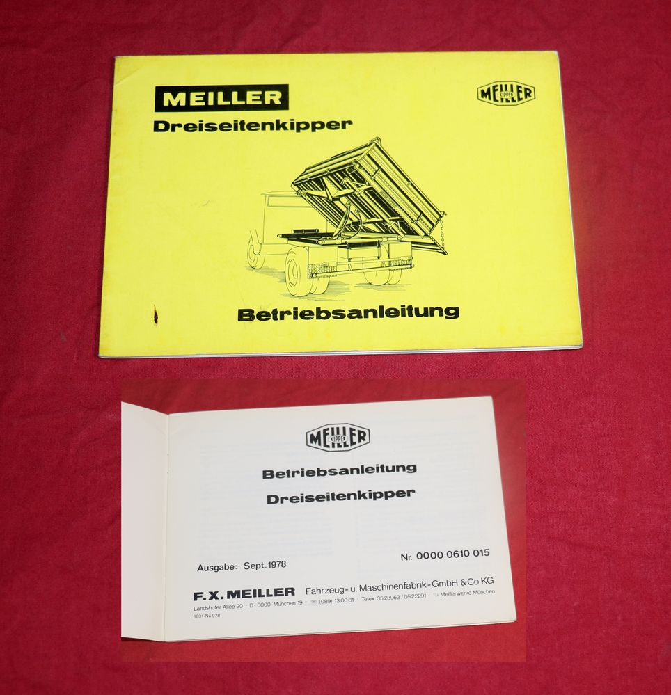 MEILLER Kipper Dreiseiten Kipper Betriebsanleitung