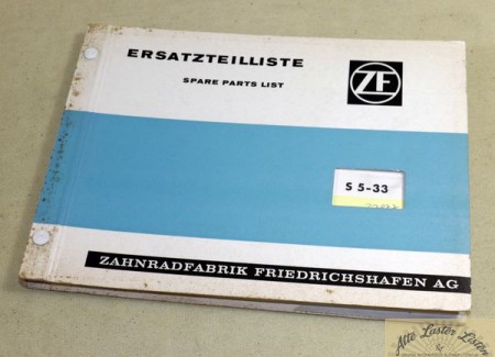 ZF Getriebe S 5 - 33 Ersatzteilliste S 5-33