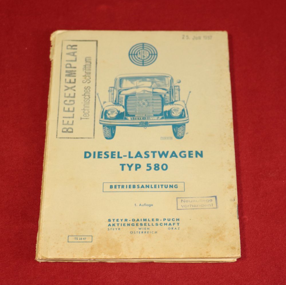 Steyr 580 Diesel Lastkraftwagen Anleitung
