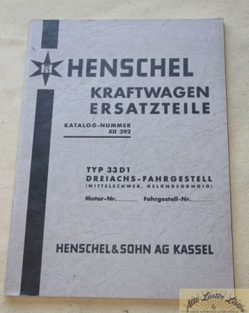 27398_ersatzteilliste_hanomag_henschel_henschel_bybFp3ZvcAOrJ8 Henschel Typ 33 D 1 geländegängiger Dreiachs Kraftwagen