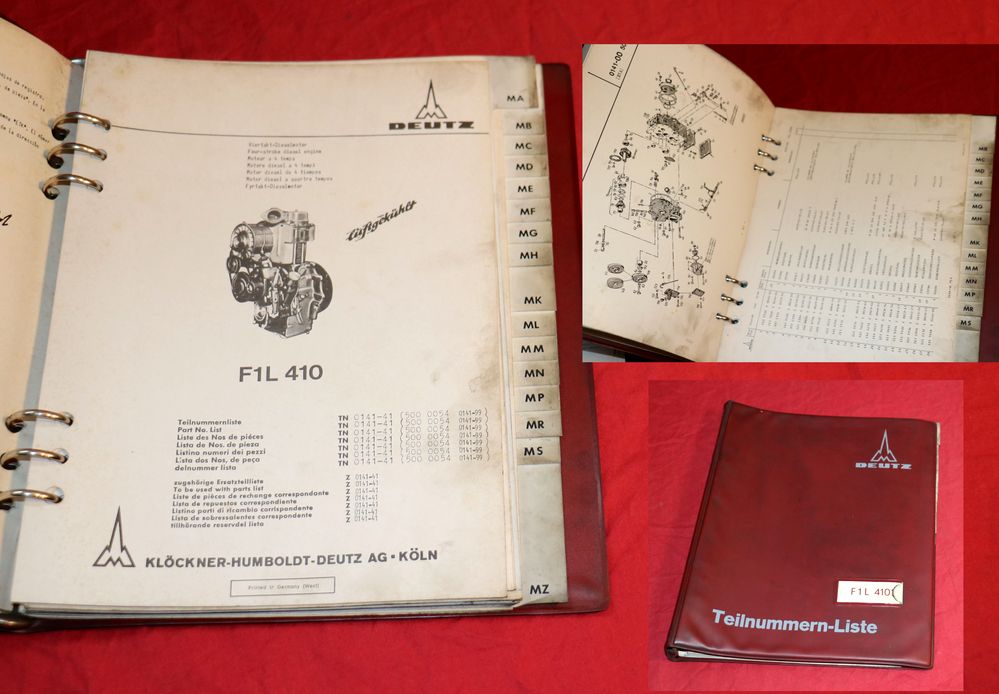 54018 Deutz F 1 L 410 Motor Teilenummern Liste