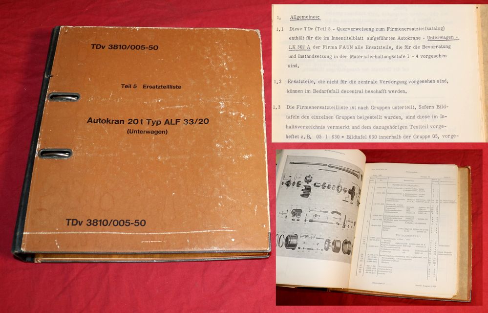 FAUN LK 302 A Unterwagen Autokran 20 t ALF Ersatzteilliste