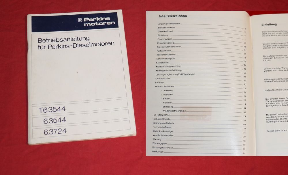 Perkins 6.3544 , 6.3724 Anleitung 6 Zylinder Diesel