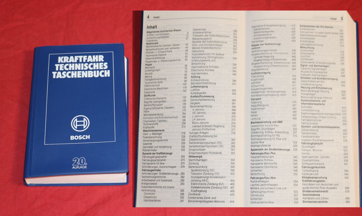 53484 BOSCH Kraftfahrtechnisches Taschenbuch , 1987